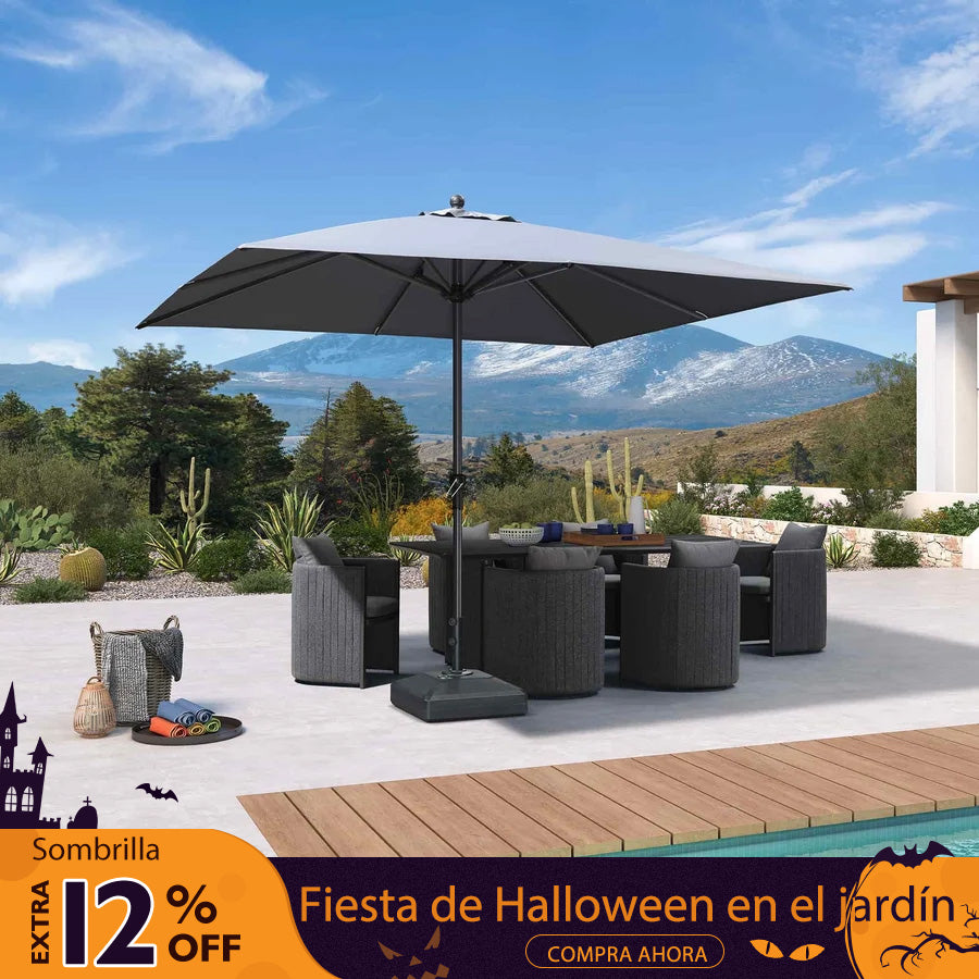 PURPLE LEAF Sombrilla de Aluminio para Jardín, Terraza y Uso Comercial – Resistente Sombrilla de Exterior