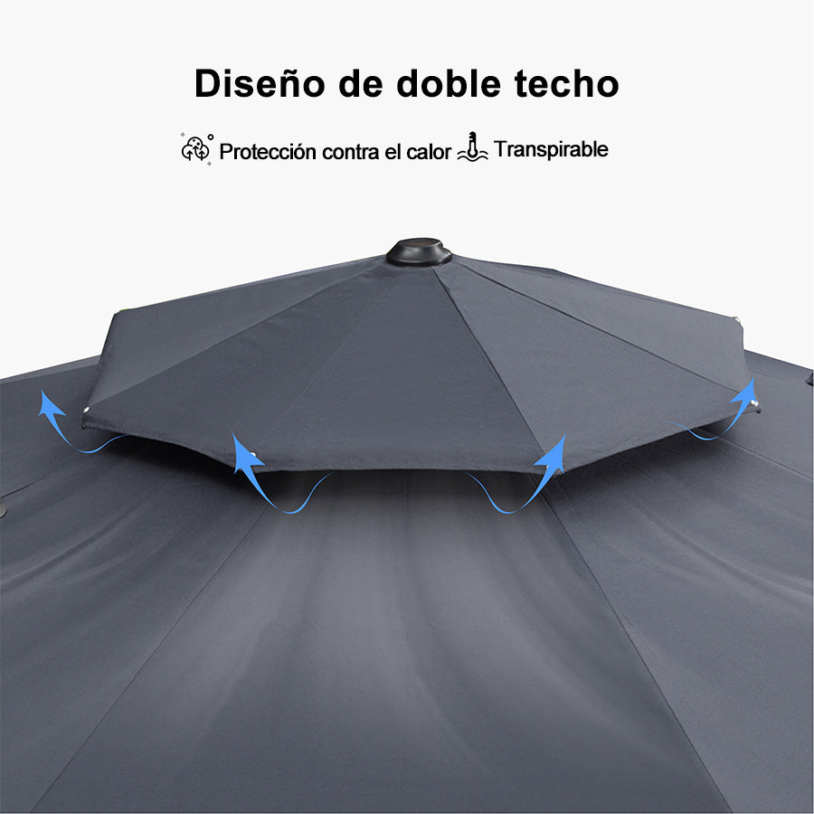 PURPLE LEAF Sombrilla Clásica Redonda con Rotación de 360°, Ideal para Jardín, Terraza o Patio