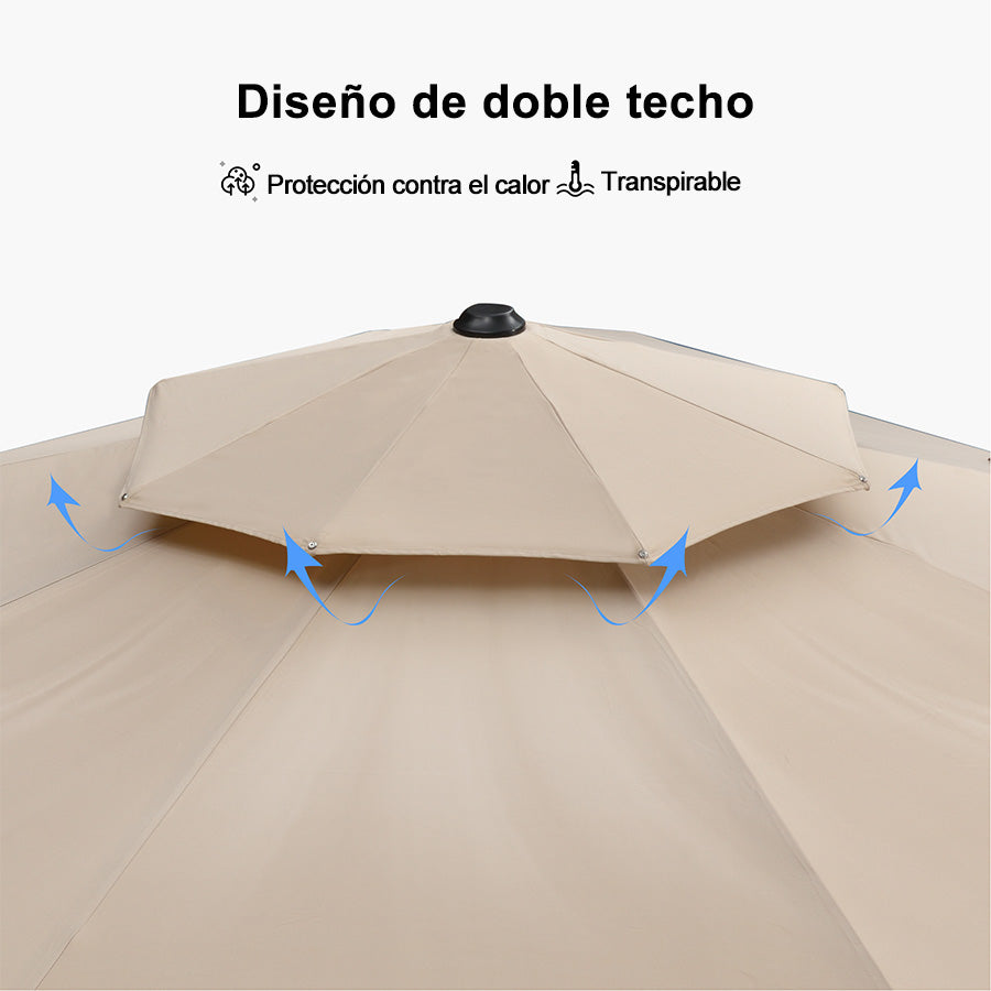 PURPLE LEAF Sombrilla Clásica Redonda con Rotación de 360°, Ideal para Jardín, Terraza o Patio