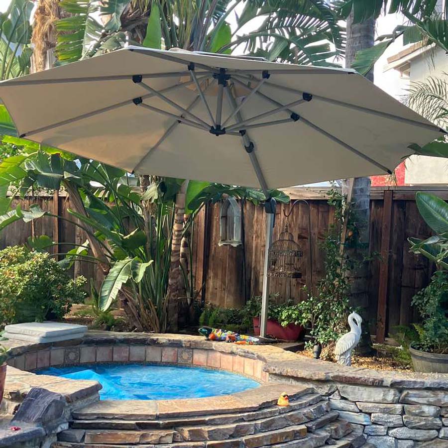 PURPLE LEAF Sombrilla Clásica Redonda con Rotación de 360°, Ideal para Jardín, Terraza o Patio