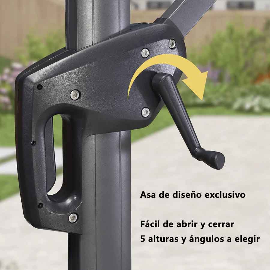 PURPLE LEAF Sombrilla Clásica Redonda con Rotación de 360°, Ideal para Jardín, Terraza o Patio