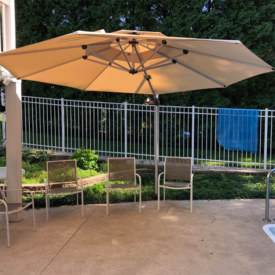 PURPLE LEAF Sombrilla Clásica Redonda con Rotación de 360°, Ideal para Jardín, Terraza o Patio