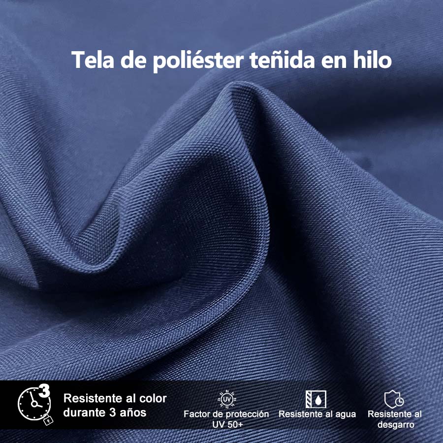 PURPLE LEAF Sombrilla Clásica Redonda con Rotación de 360°, Ideal para Jardín, Terraza o Patio