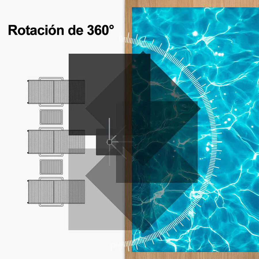 PURPLE LEAF Sombrilla Cuadrada Clásica con Doble Techo y Rotación de 360° para Patio