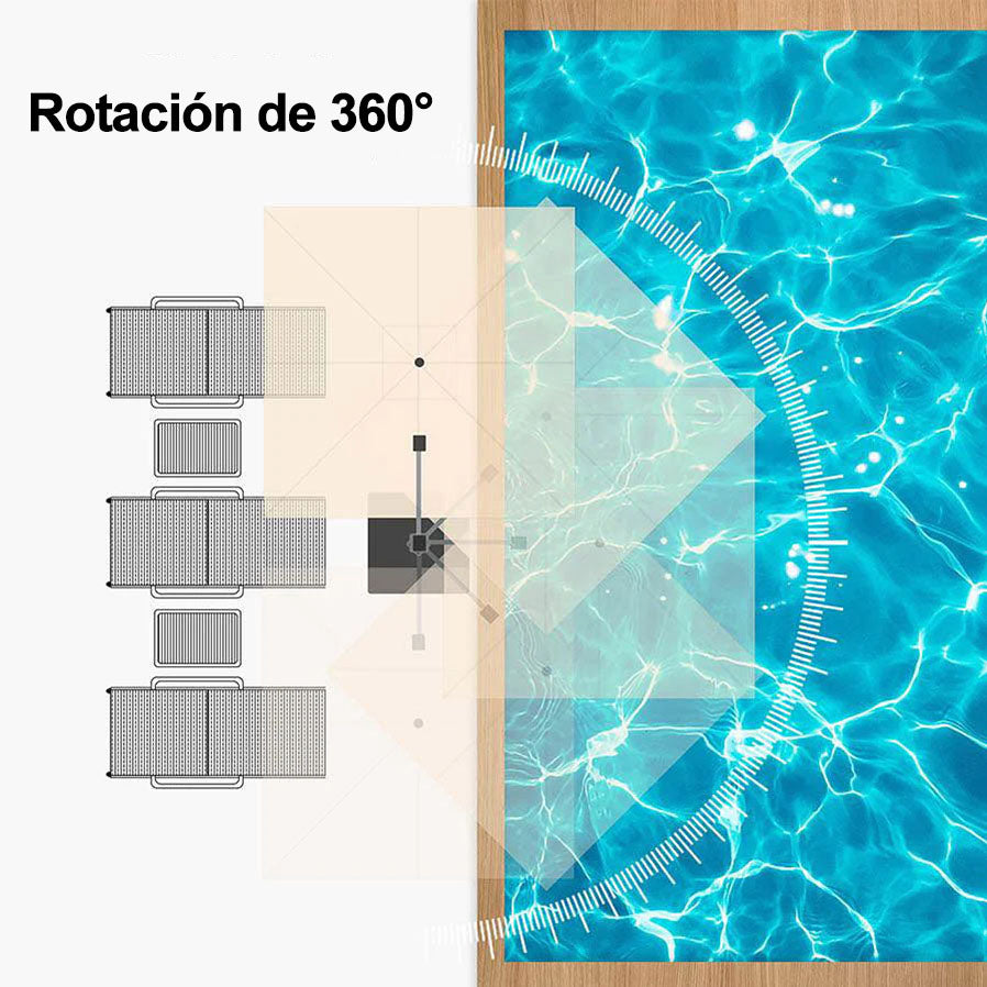 PURPLE LEAF Sombrilla Cuadrada Clásica con Doble Techo y Rotación de 360° para Patio