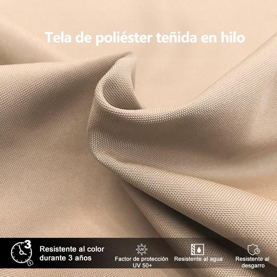 PURPLE LEAF Sombrilla Cuadrada Clásica con Doble Techo y Rotación de 360° para Patio