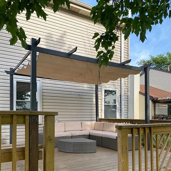 PURPLE LEAF Pérgola Pabellón Metálico de Jardín Pérgola Impermeable Estable a Prueba de Invierno, Pabellón de Jardín con Techo Parasol