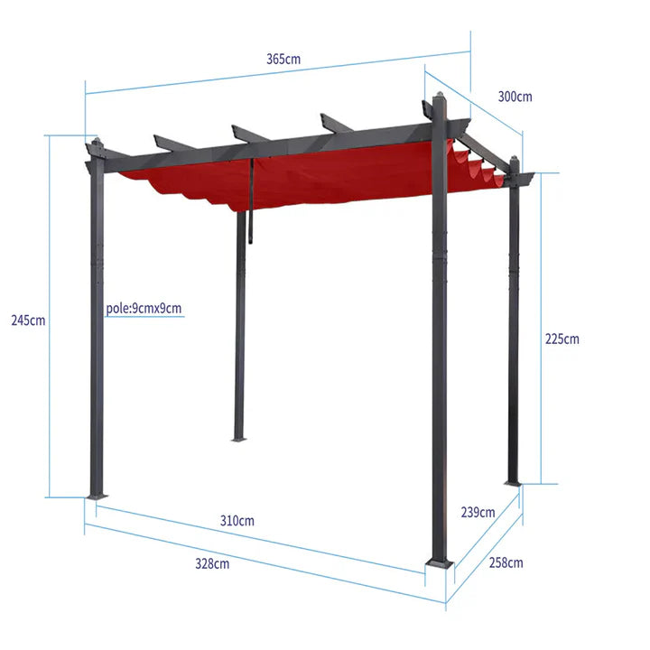 PURPLE LEAF Pérgola Pabellón Metálico de Jardín Pérgola Impermeable Estable a Prueba de Invierno, Pabellón de Jardín con Techo Parasol