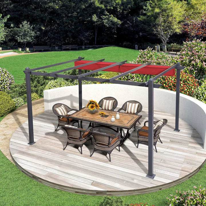 PURPLE LEAF Pérgola Pabellón Metálico de Jardín Pérgola Impermeable Estable a Prueba de Invierno, Pabellón de Jardín con Techo Parasol