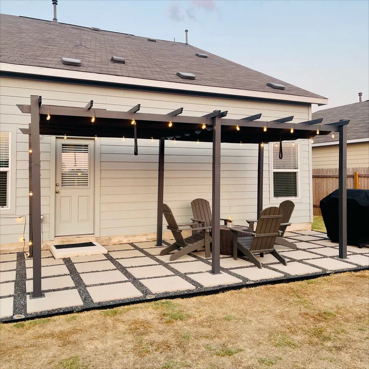 PURPLE LEAF Pérgola Pabellón Metálico de Jardín Pérgola Impermeable Estable a Prueba de Invierno, Pabellón de Jardín con Techo Parasol