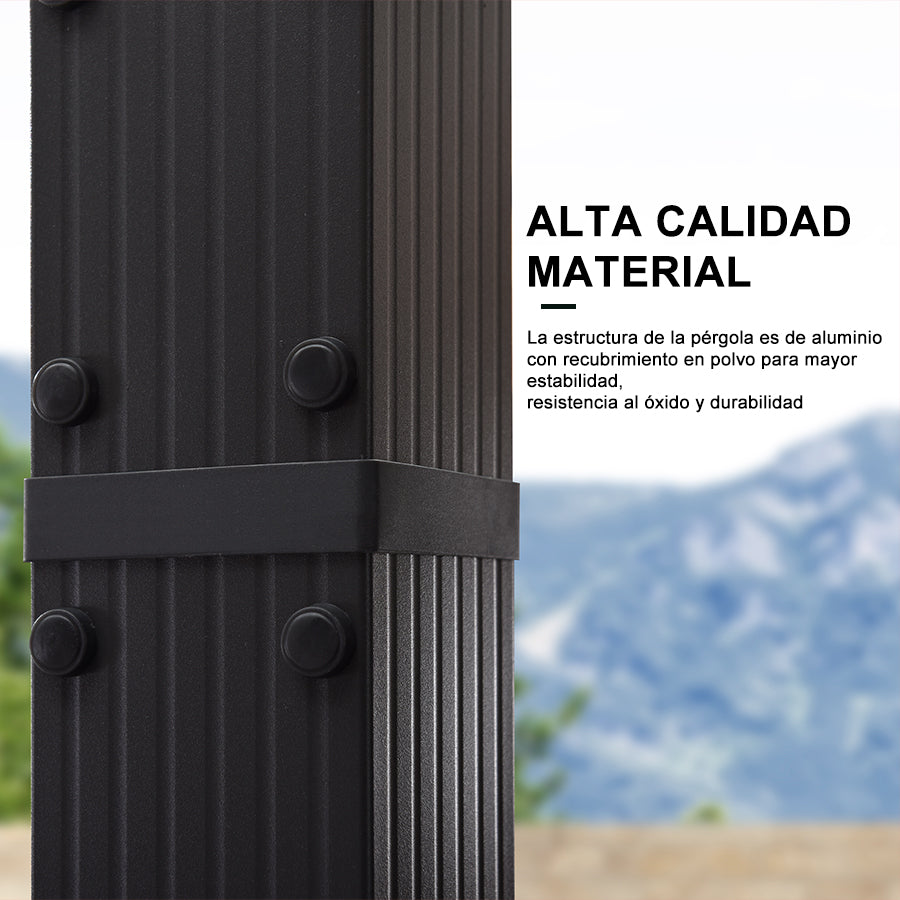 PURPLE LEAF Pérgola Pabellón Metálico de Jardín Pérgola Impermeable Estable a Prueba de Invierno, Pabellón de Jardín con Techo Parasol