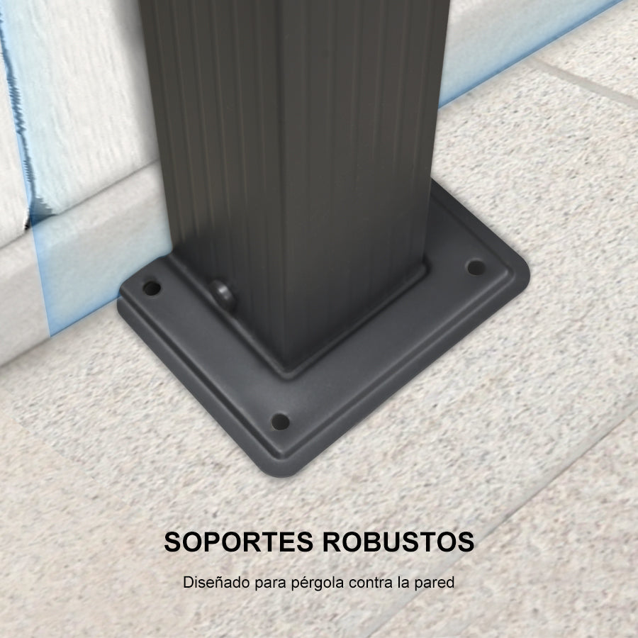 PURPLE LEAF Pérgola Pabellón Metálico de Jardín Pérgola Impermeable Estable a Prueba de Invierno, Pabellón de Jardín con Techo Parasol