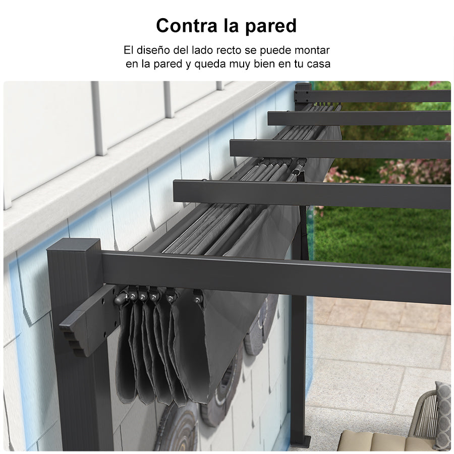PURPLE LEAF Pérgola Pabellón Metálico de Jardín Pérgola Impermeable Estable a Prueba de Invierno, Pabellón de Jardín con Techo Parasol