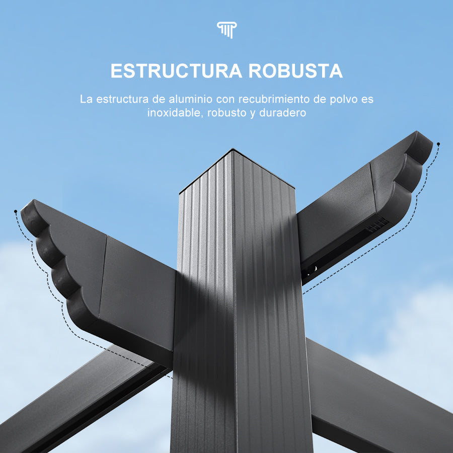 PURPLE LEAF Pérgola Pabellón Metálico de Jardín Pérgola Impermeable Estable a Prueba de Invierno, Pabellón de Jardín con Techo Parasol