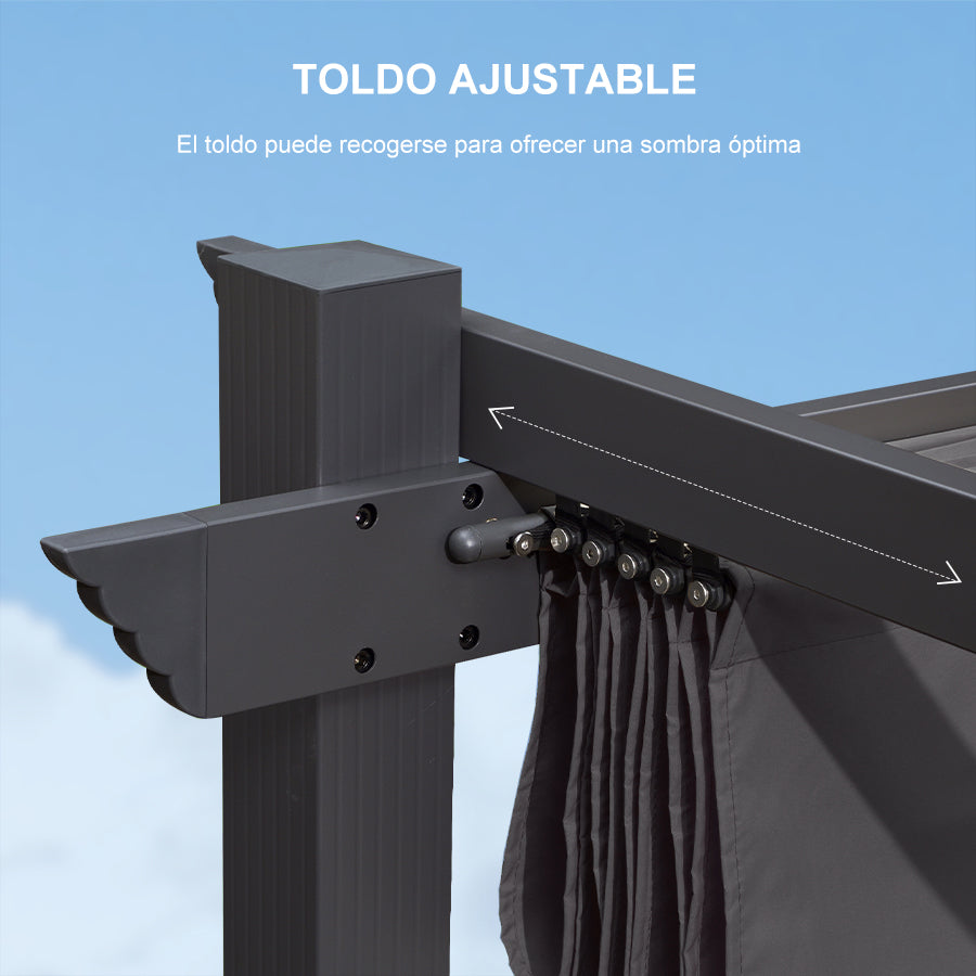 PURPLE LEAF Pérgola Pabellón Metálico de Jardín Pérgola Impermeable Estable a Prueba de Invierno, Pabellón de Jardín con Techo Parasol