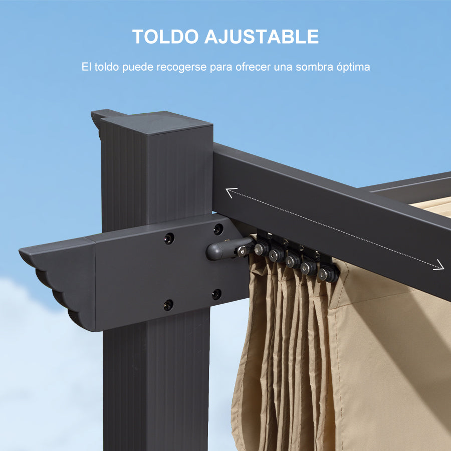 PURPLE LEAF Pérgola Pabellón Metálico de Jardín Pérgola Impermeable Estable a Prueba de Invierno, Pabellón de Jardín con Techo Parasol