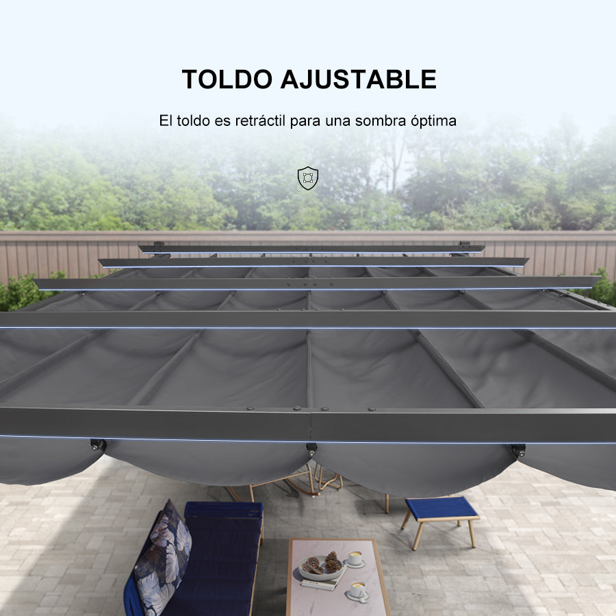 PURPLE LEAF Pérgola Pabellón Metálico de Jardín Pérgola Impermeable Estable a Prueba de Invierno, Pabellón de Jardín con Techo Parasol