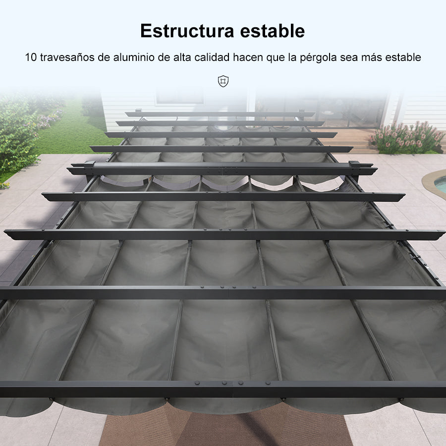 PURPLE LEAF Pérgola Pabellón Metálico de Jardín Pérgola Impermeable Estable a Prueba de Invierno, Pabellón de Jardín con Techo Parasol