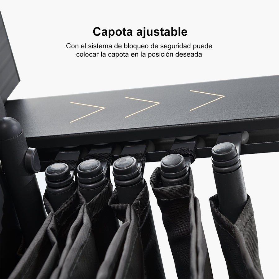 PURPLE LEAF Pérgola Pabellón Metálico de Jardín Pérgola Impermeable Estable a Prueba de Invierno, Pabellón de Jardín con Techo Parasol