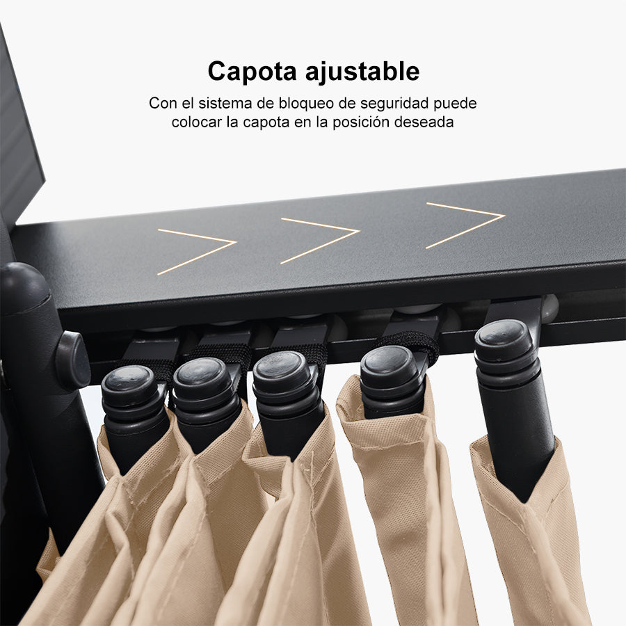 PURPLE LEAF Pérgola Pabellón Metálico de Jardín Pérgola Impermeable Estable a Prueba de Invierno, Pabellón de Jardín con Techo Parasol