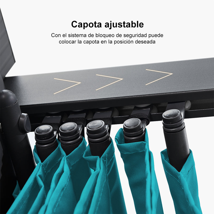 PURPLE LEAF Pérgola Pabellón Metálico de Jardín Pérgola Impermeable Estable a Prueba de Invierno, Pabellón de Jardín con Techo Parasol