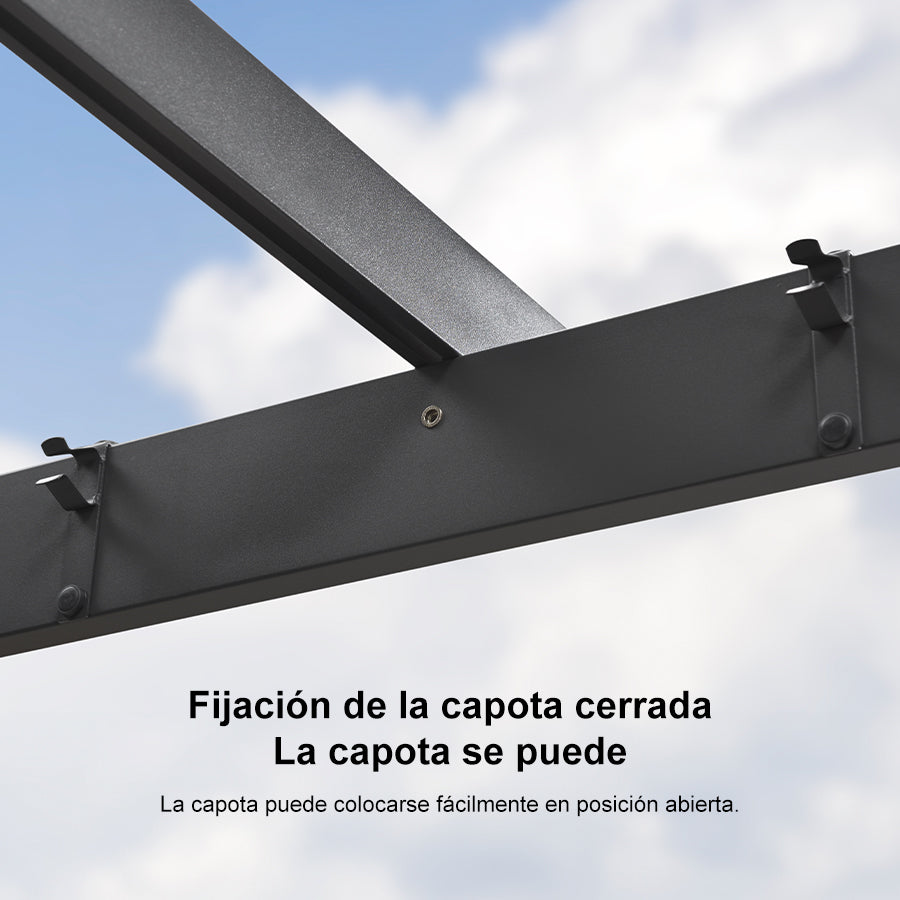 PURPLE LEAF Pérgola Pabellón Metálico de Jardín Pérgola Impermeable Estable a Prueba de Invierno, Pabellón de Jardín con Techo Parasol