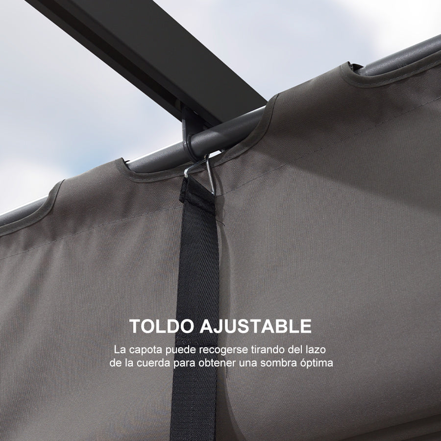 PURPLE LEAF Pérgola Pabellón Metálico de Jardín Pérgola Impermeable Estable a Prueba de Invierno, Pabellón de Jardín con Techo Parasol