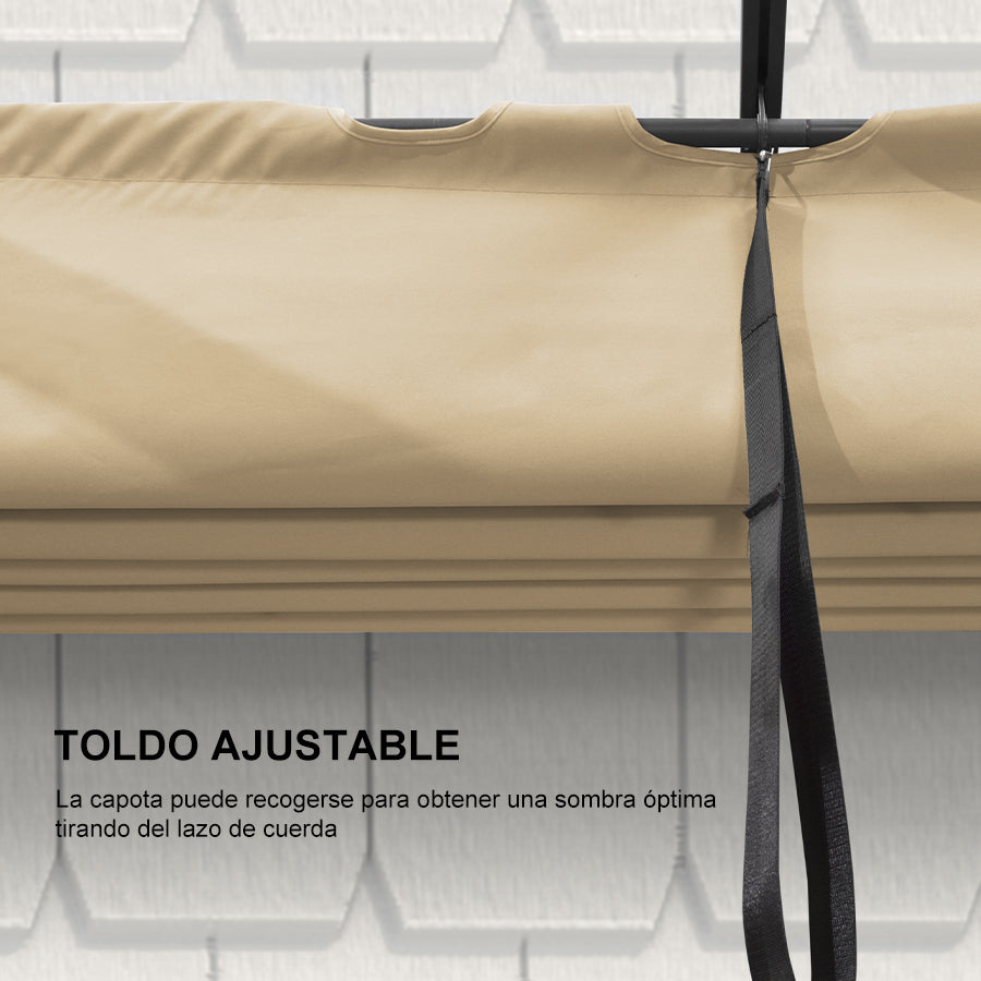 PURPLE LEAF Pérgola Pabellón Metálico de Jardín Pérgola Impermeable Estable a Prueba de Invierno, Pabellón de Jardín con Techo Parasol