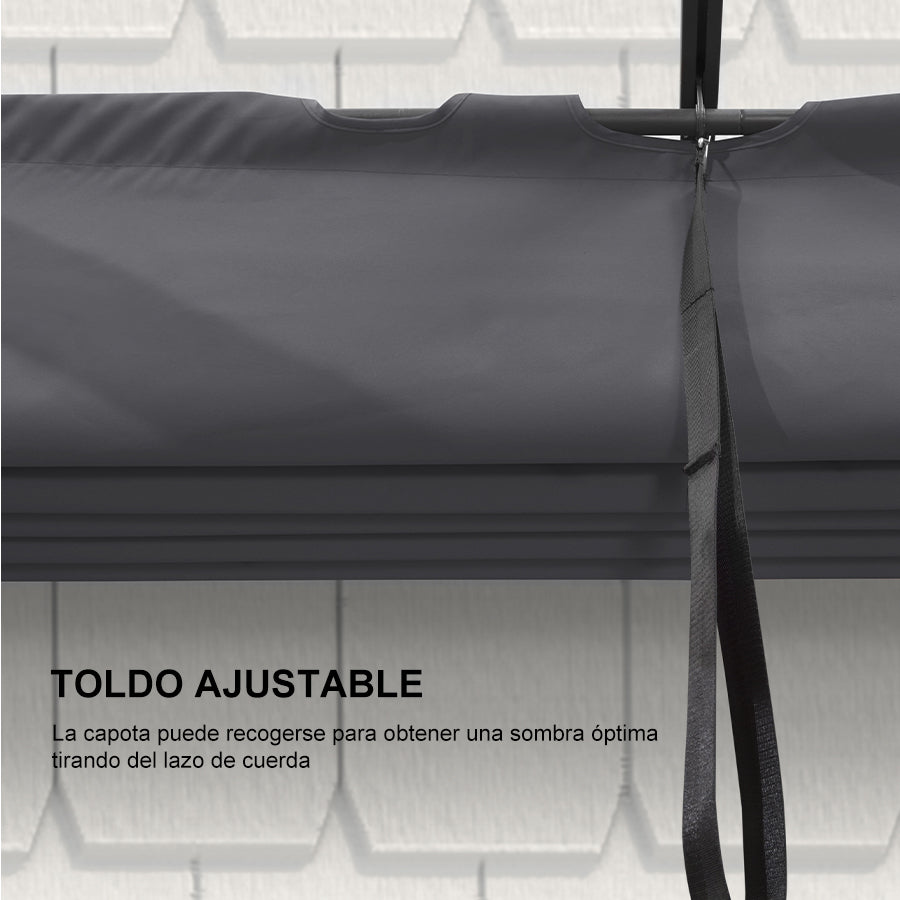 PURPLE LEAF Pérgola Pabellón Metálico de Jardín Pérgola Impermeable Estable a Prueba de Invierno, Pabellón de Jardín con Techo Parasol