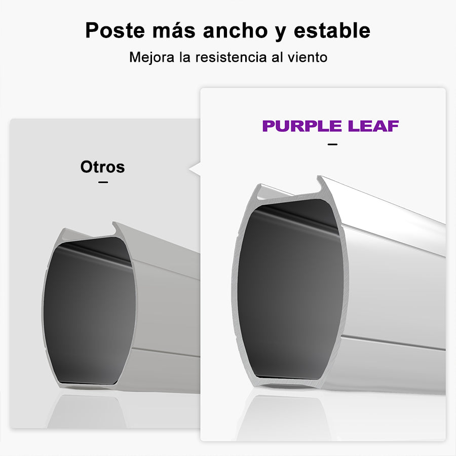 PURPLE LEAF Sombrilla Cuadrada Clásica con Doble Techo y Rotación de 360° para Patio