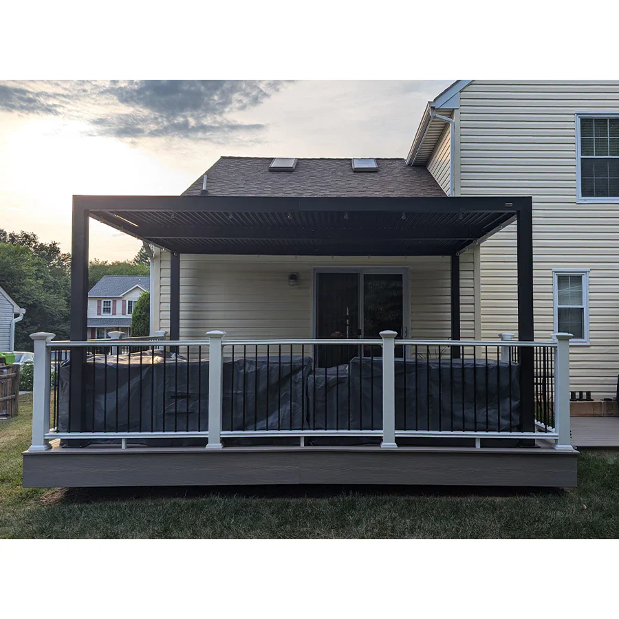 PURPLE LEAF Pergola Bioclimatica Pergola de Aluminio con Lamas Orientables Cenador de Jardin Impermeable para Terraza Exterior Garaje Gris Antracita