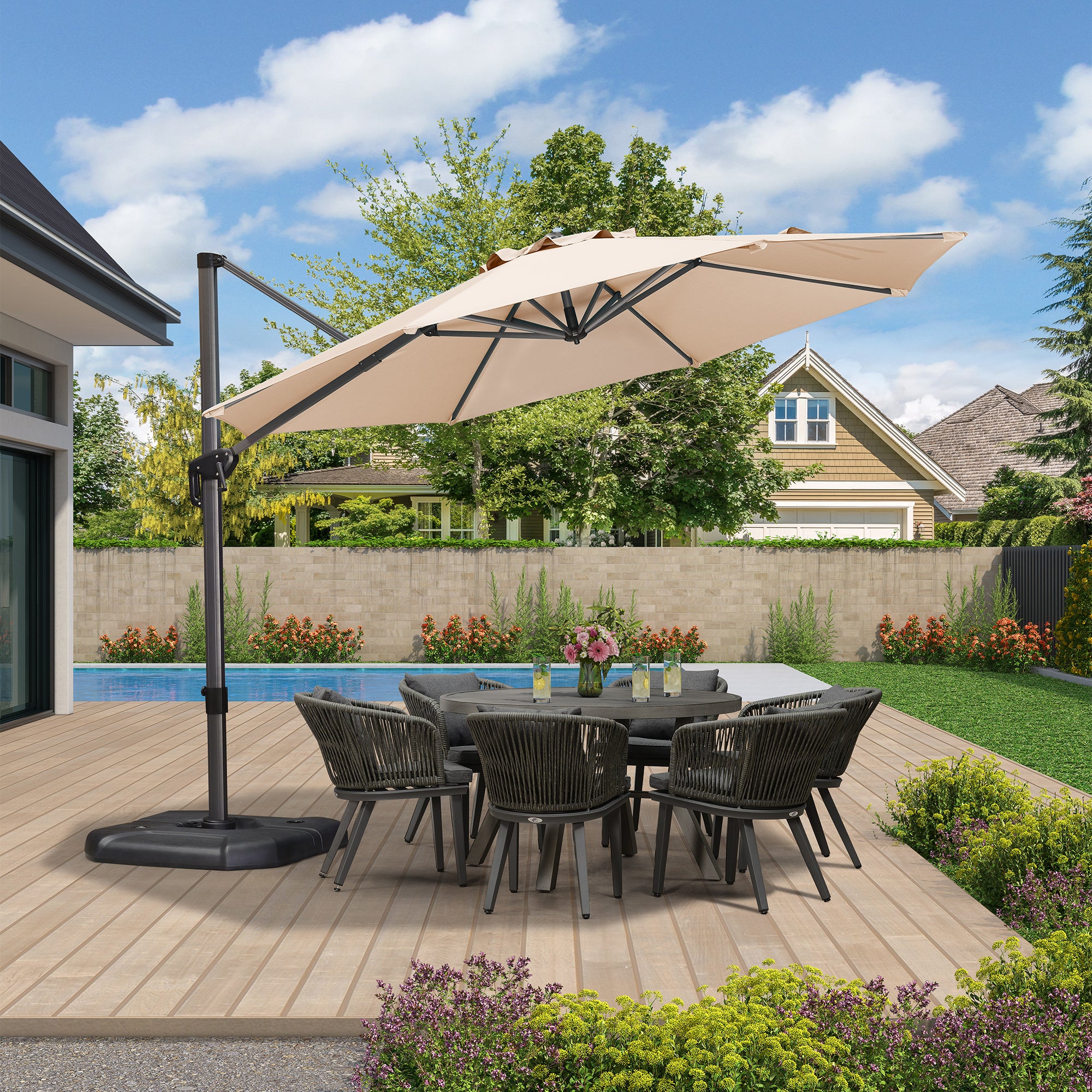 PURPLE LEAF Sombrilla Colgante Redonda a un Precio Asequible