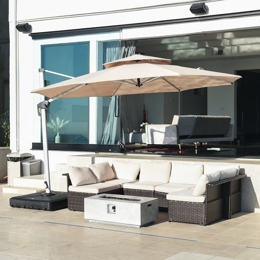 PURPLE LEAF Sombrilla Clásica Redonda con Rotación de 360°, Ideal para Jardín, Terraza o Patio