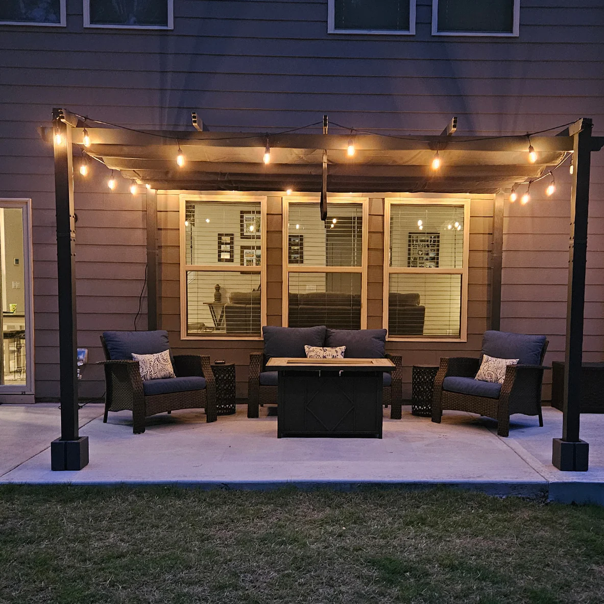 PURPLE LEAF Pérgola Pabellón Metálico de Jardín Pérgola Impermeable Estable a Prueba de Invierno, Pabellón de Jardín con Techo Parasol