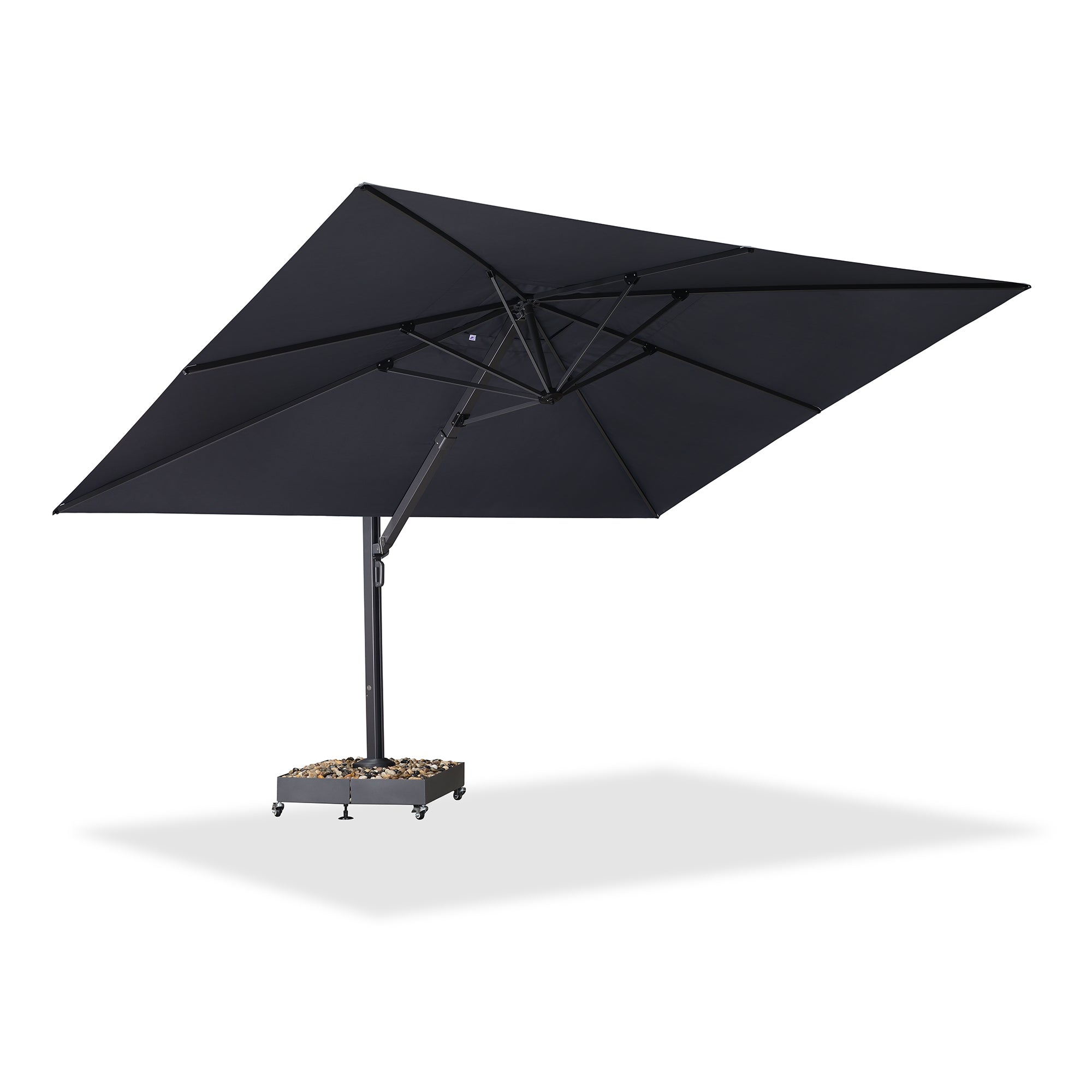 PURPLE LEAF Sombrilla de Exterior Extra Grande de Aluminio, Parasol Colgante Súper Resistente al Viento para Terraza, Café y Jardín, Protección UV