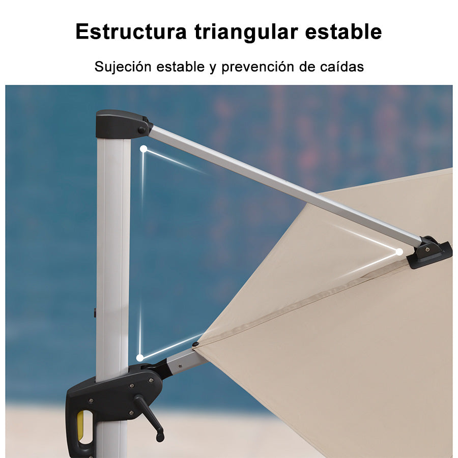 PURPLE LEAF Sombrilla Clásica Redonda con Rotación de 360°, Ideal para Jardín, Terraza o Patio