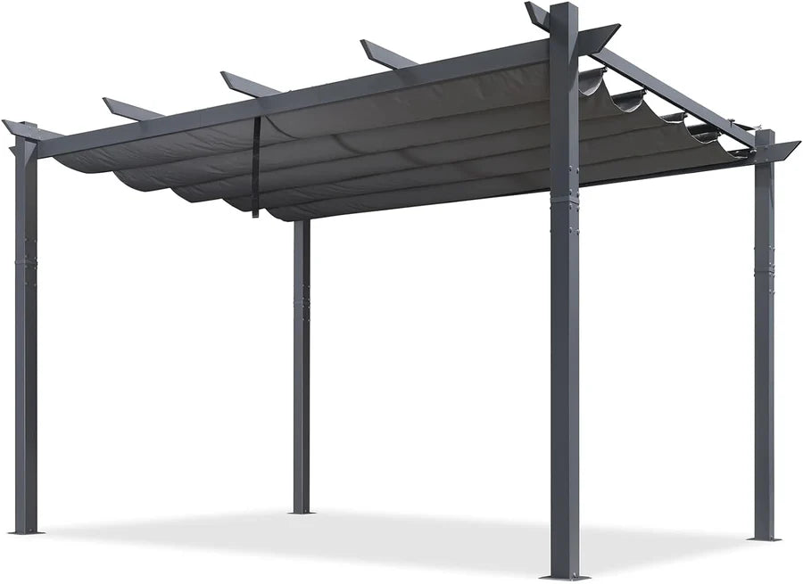 PURPLE LEAF Pérgola Metálica para Jardín, Pabellón de Pérgola Impermeable, Estable y Resistente al Invierno, Pabellón de Jardín con Protección Solar y Cubierta.
