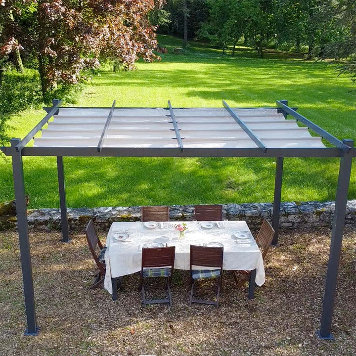 PURPLE LEAF Pérgola Pabellón Metálico de Jardín Pérgola Impermeable Estable a Prueba de Invierno, Pabellón de Jardín con Techo Parasol