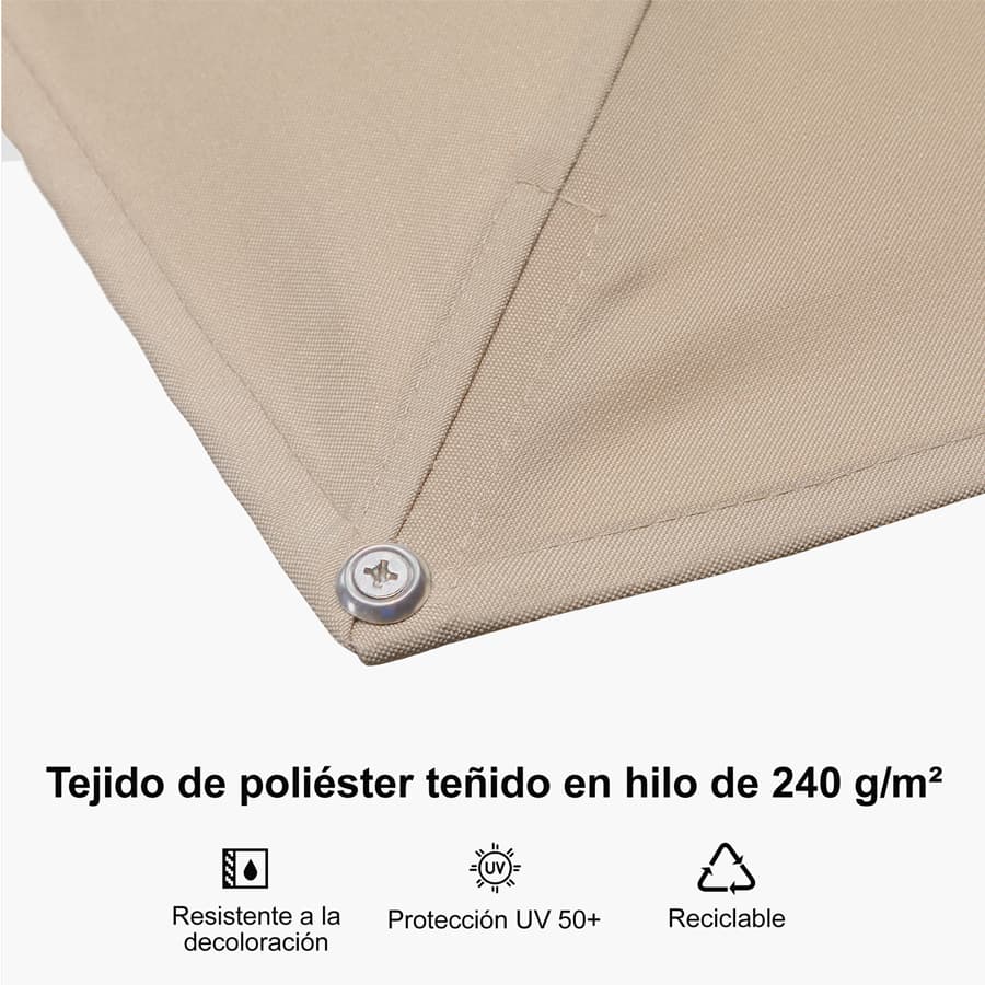 PURPLE LEAF Deluxe - Sombrilla de Aluminio Rectangular para Exterior, Elegante, Resistente al Viento y Ajustable