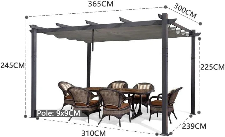 PURPLE LEAF Pérgola Pabellón Metálico de Jardín Pérgola Impermeable Estable a Prueba de Invierno, Pabellón de Jardín con Techo Parasol