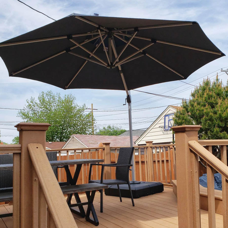 PURPLE LEAF Sombrilla Clásica Redonda con Rotación de 360°, Ideal para Jardín, Terraza o Patio