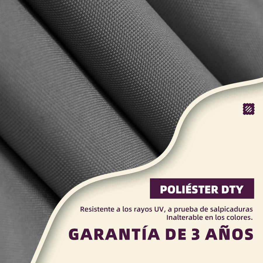 PURPLE LEAF Sombrilla excéntrico redondo con luces LED solares y rotación de 360°, ideal para jardín y terraza