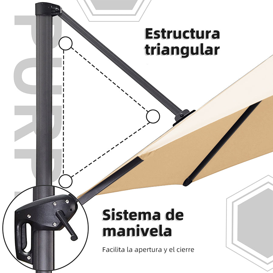PURPLE LEAF Sombrilla Colgante Cuadrada y Rectangular a un Precio Asequible