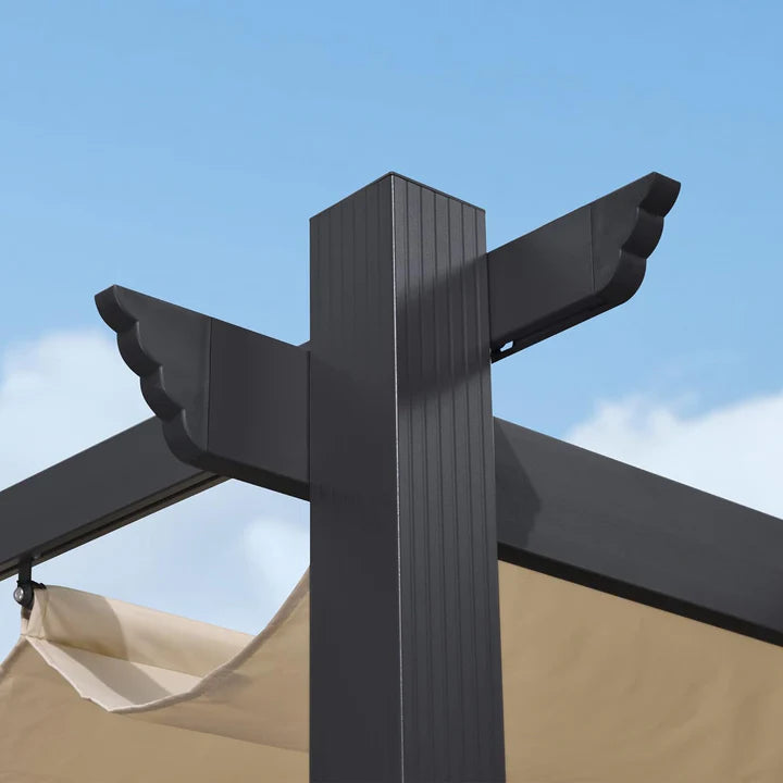 PURPLE LEAF Pérgola Pabellón Metálico de Jardín Pérgola Impermeable Estable a Prueba de Invierno, Pabellón de Jardín con Techo Parasol