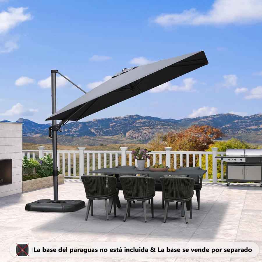 PURPLE LEAF Sombrilla de Patio Económica Giratoria Rectangular Sombrillas Exteriores