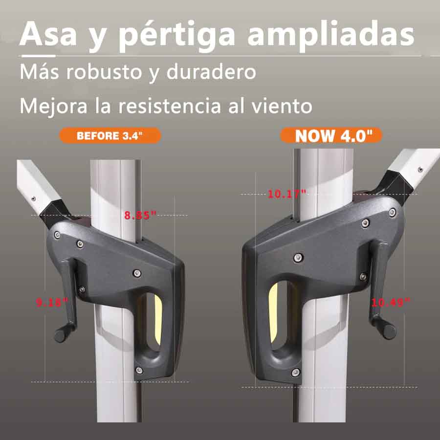 PURPLE LEAF Sombrilla Clásica Redonda con Rotación de 360°, Ideal para Jardín, Terraza o Patio