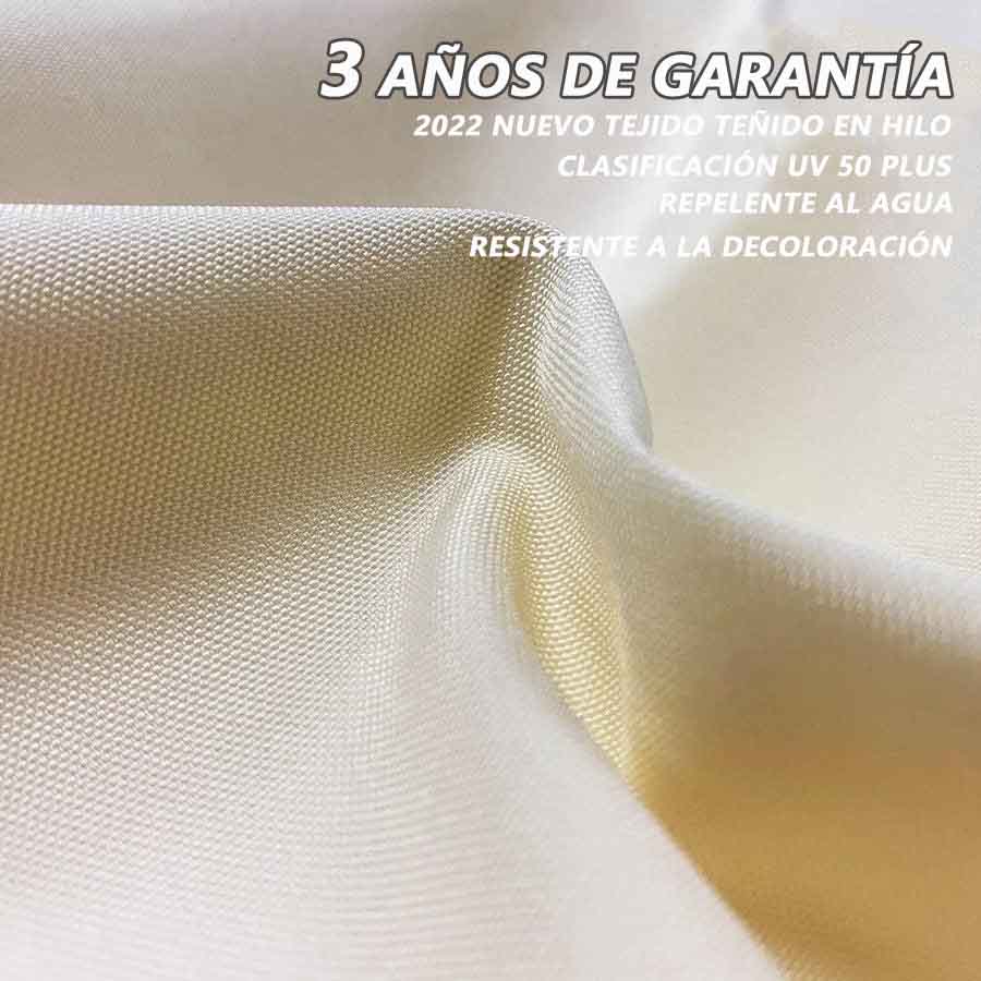 PURPLE LEAF Sombrilla de Patio Redonda de Aluminio Doble Cubierta 330/365 cm en Color Madera