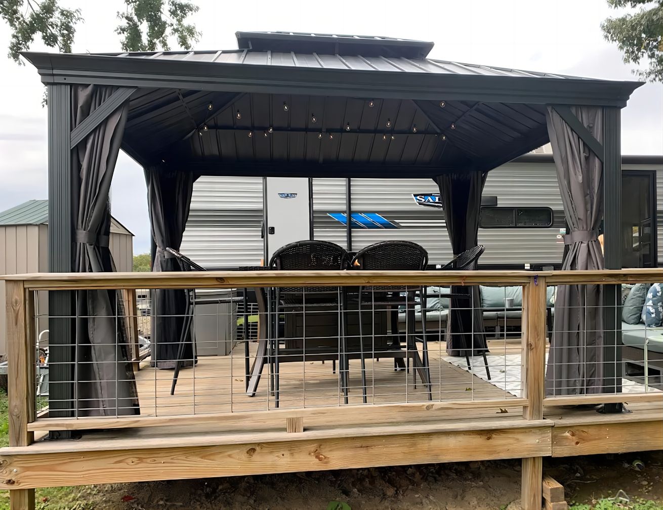 PURPLE LEAF Aluminio Cenador Jardin Cenadores Techo De Acero Galvanizado con Cortinas Y Mosquiteras para Exterior Terraza Gris