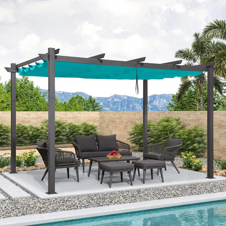 PURPLE LEAF Pérgola Pabellón Metálico de Jardín Pérgola Impermeable Estable a Prueba de Invierno, Pabellón de Jardín con Techo Parasol