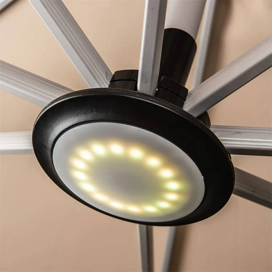 PURPLE LEAF Luz LED para Sombrilla con Control Remoto, 12 Colores y Brillo Regulable para Uso Exterior